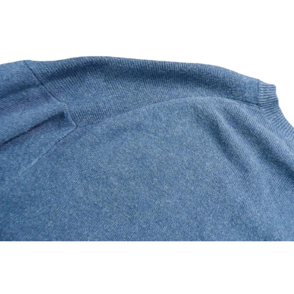 Polo by Ralph Lauren V Neck Sweater Men L Blue Pima Cotton Pony Classic Pullover